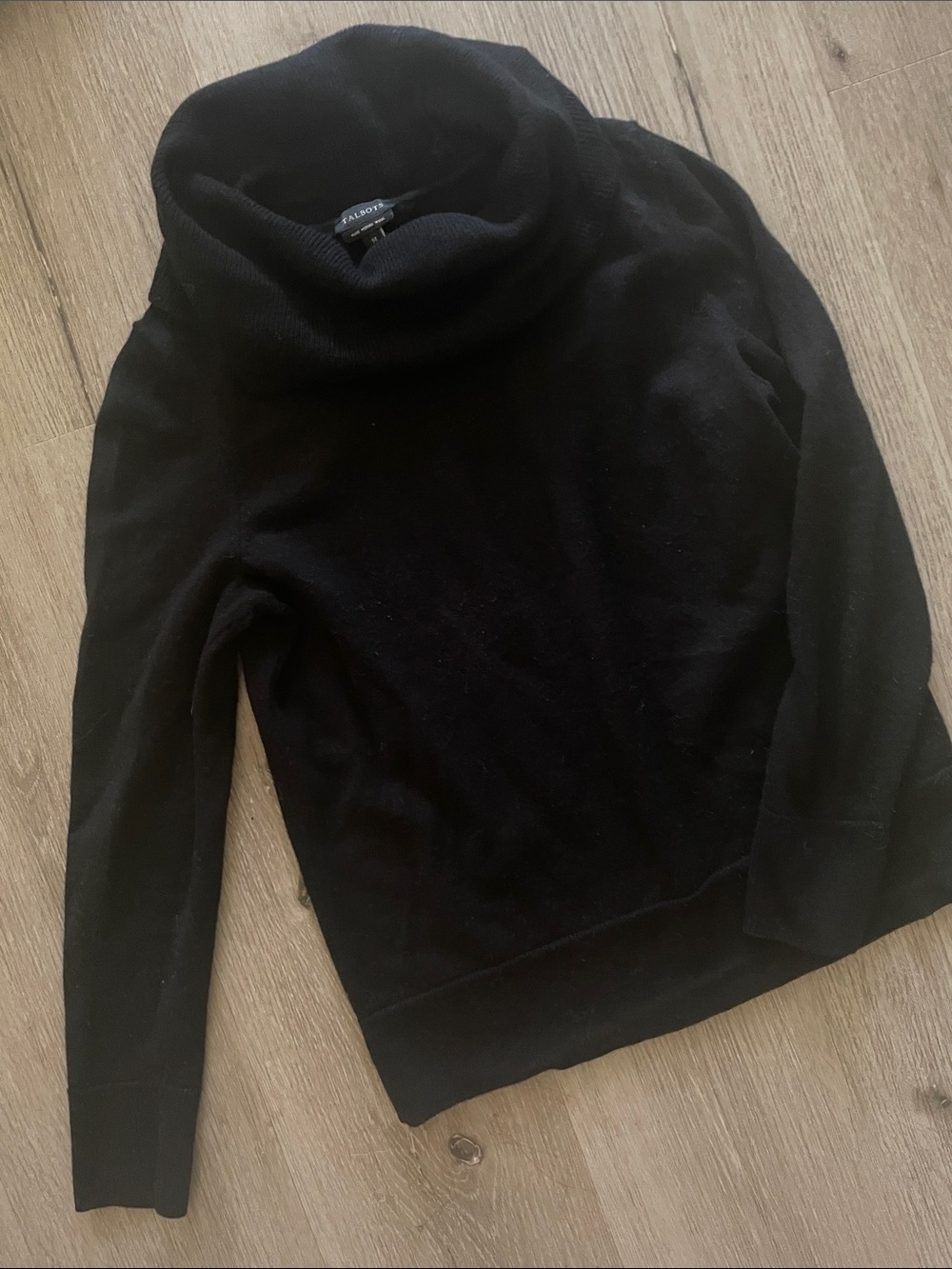 Talbots Black Pure Merino Wool Turtleneck Sweater | Size Medium